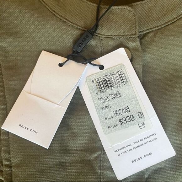 Reiss NWT Emlyn Sweatshirt Dress in Olive - Picture 9 of 14